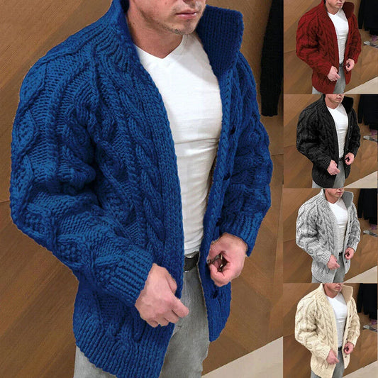 Men's Stand Collar Casual Knit Cardigan